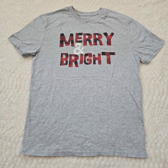 Men's Christmas Shirt Merry & Bright Men's size Medium #829 - Picture 1 of 4